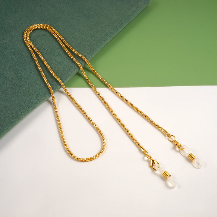 Elegant Gold Metal Eyewear Chain Bowlift