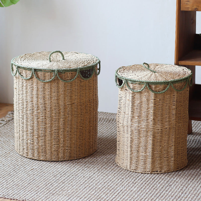 Handmade storage basket with lid Bowlift