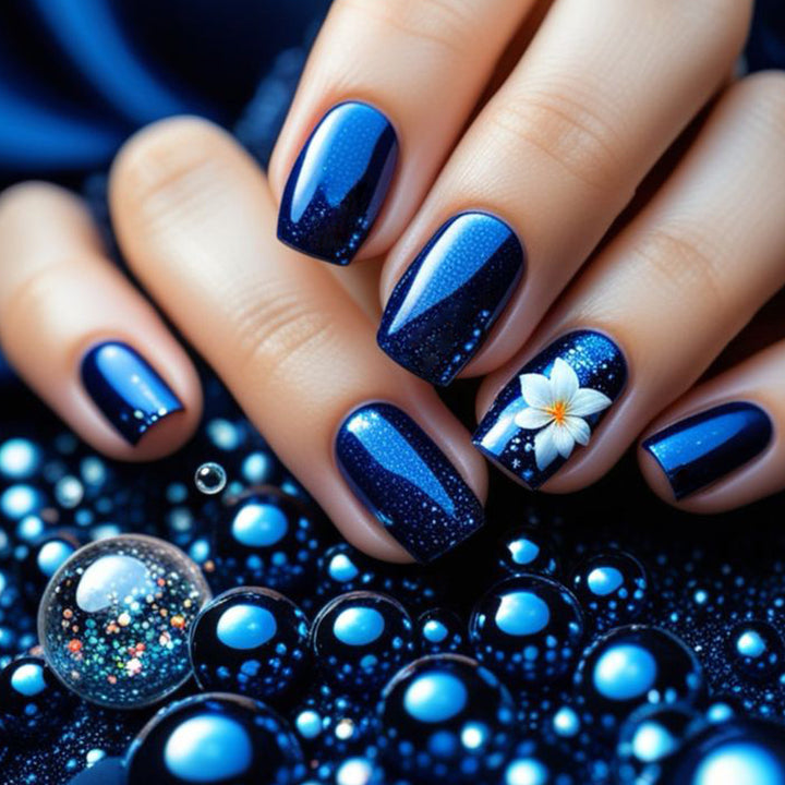 Floral Accented Gel Nail Art Bowlift