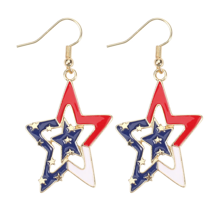 Women's filigree earrings in flag design with crystal stripes and enamel trim Bowlift