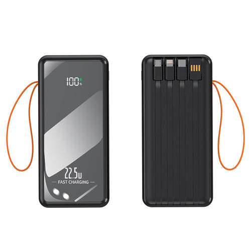 Multifunctional power bank with integrated charging cables and digital display Bowlift
