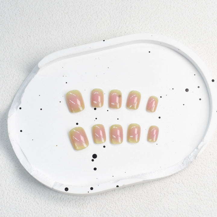 Acrylic Square Press-On Nail Set Bowlift