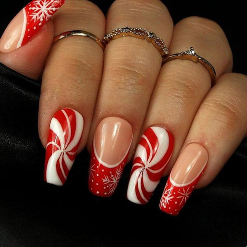 Festive Candy Cane Nail Art Set Bowlift