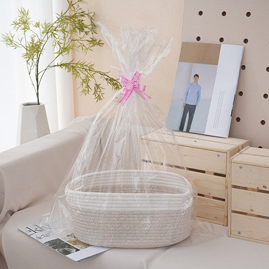Natural storage basket with ribbons Bowlift