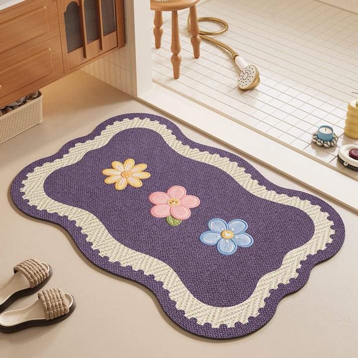 Floral Design Bath Mat