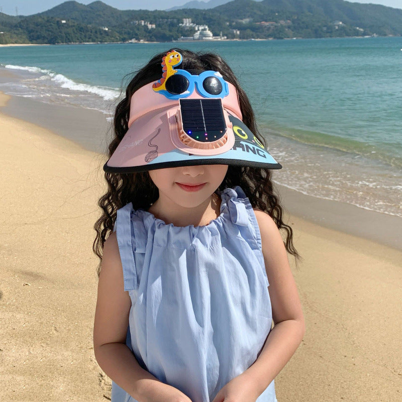 Solar Powered Fan Sunshade for Kids with Adjustable Closure Bowlift