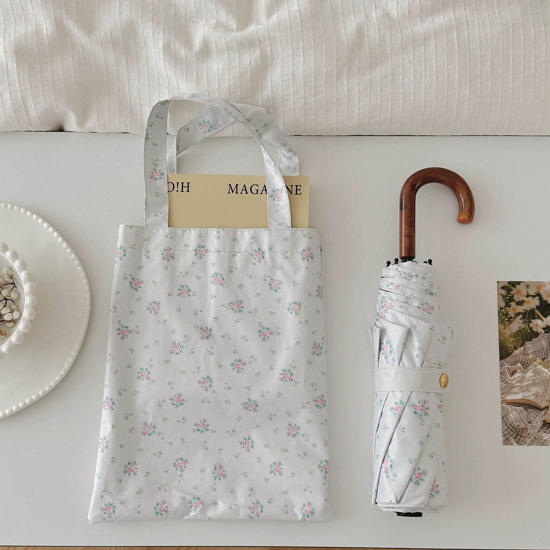 Women's Foldable Umbrella with Floral Pattern Bowlift