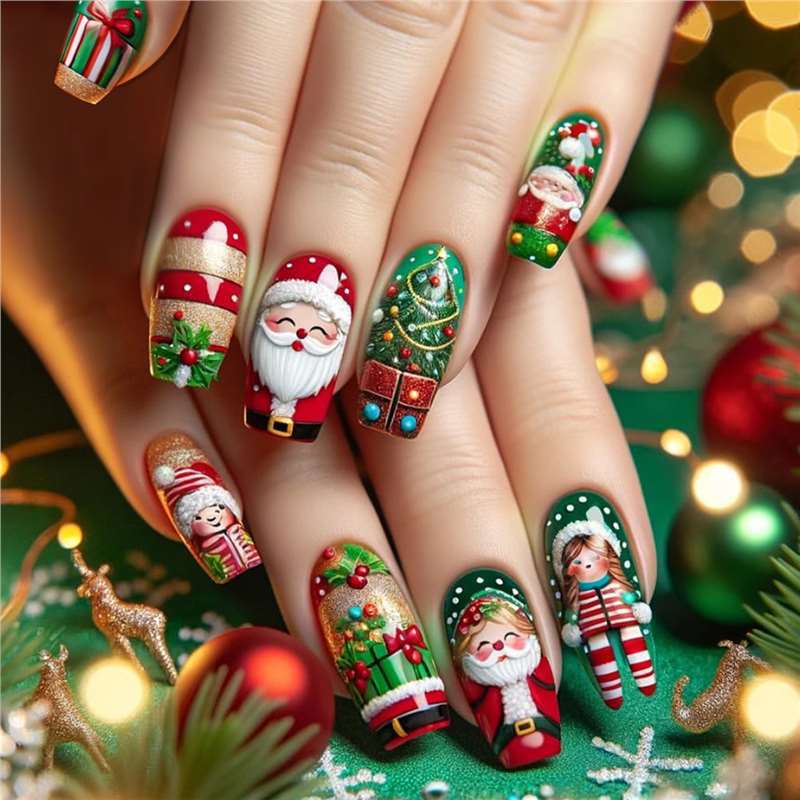 Festive Holiday Nail Art Bowlift