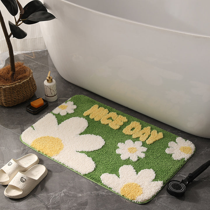 Floral Design Bath Mat Bowlift