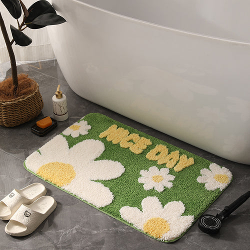 Floral Design Bath Mat Bowlift