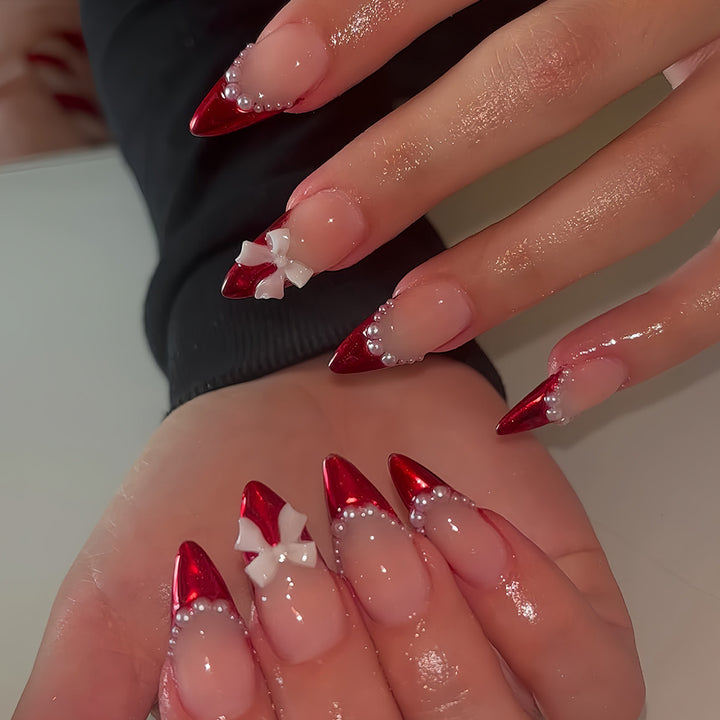 Elegant Stiletto Press-On Nail Art Bowlift