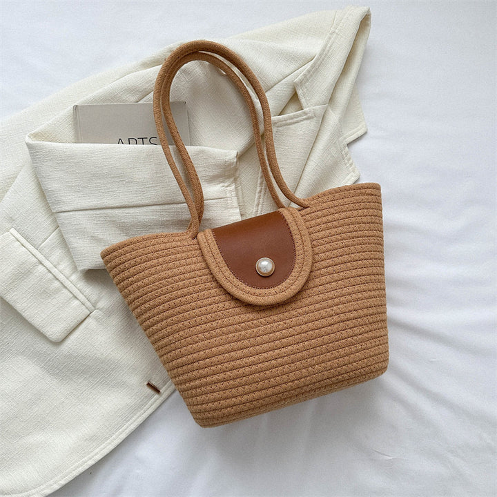 Handbag with Textured Design Bowlift