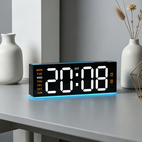 Digital alarm clock with large LED display and multifunctional alarm functions Bowlift