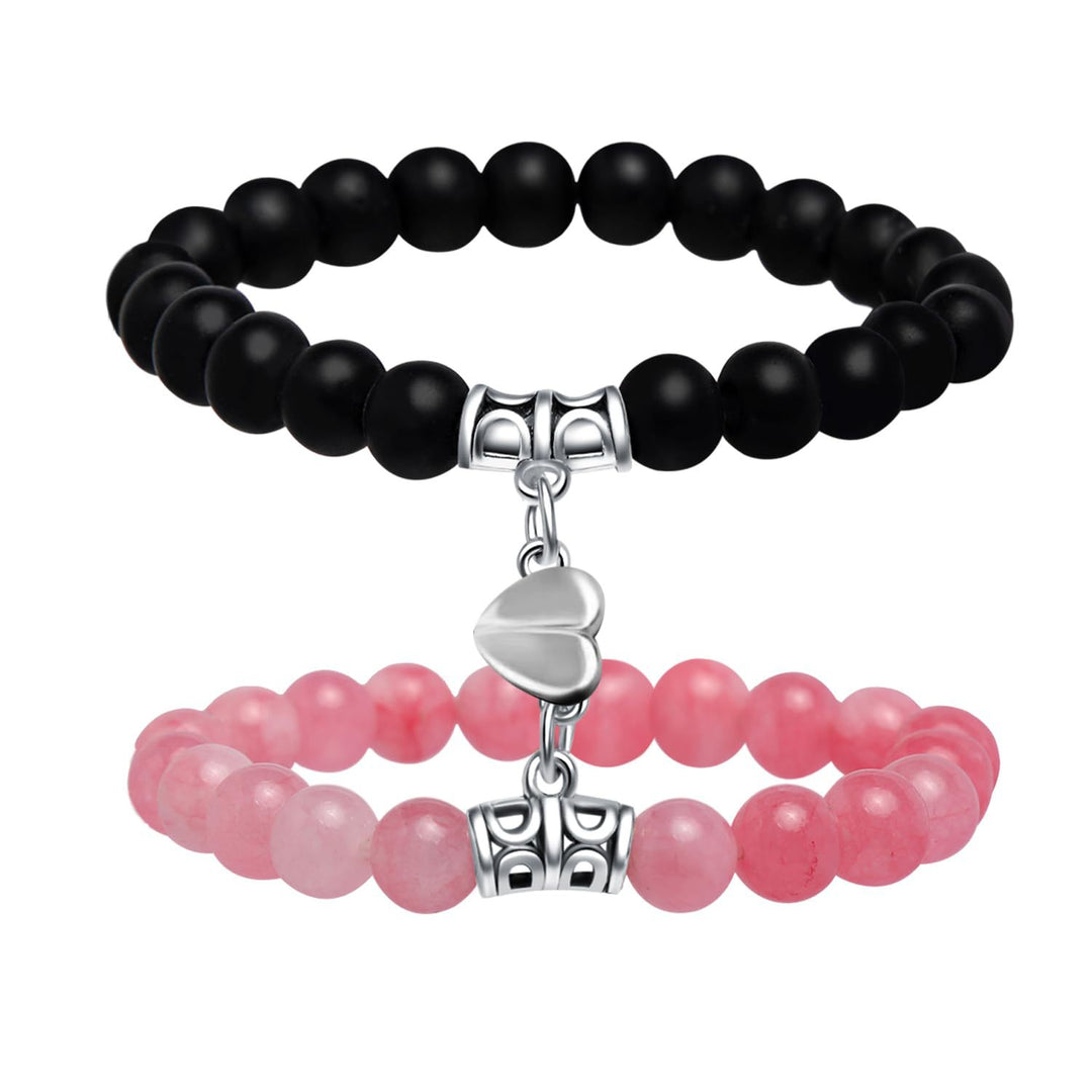 Dual Stone Heart Charm Bracelet Bowlift