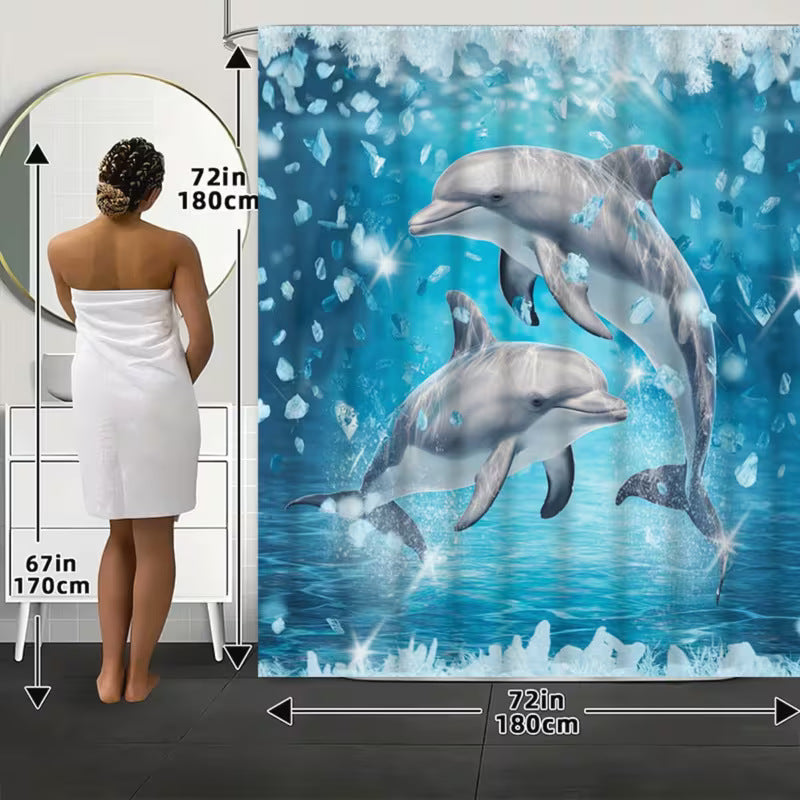 Coastal Scene Shower Curtain Bowlift