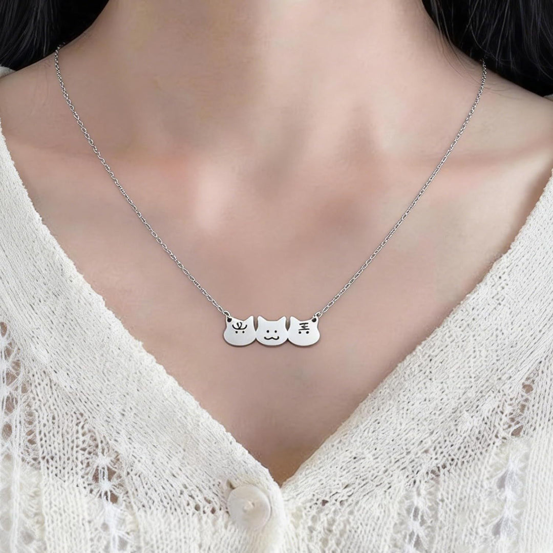 Cat-Themed Charm Jewelry Set Bowlift