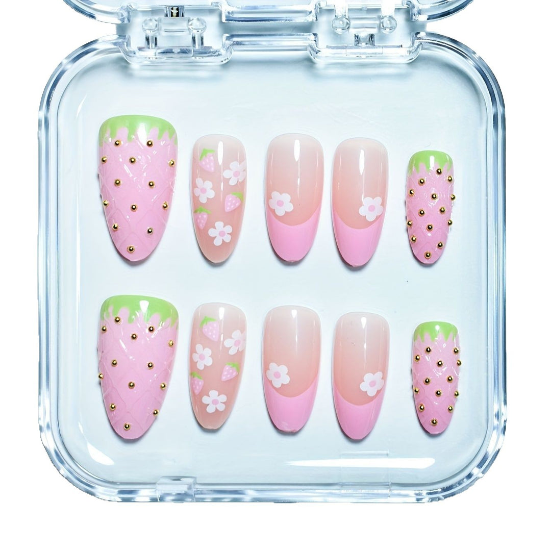 Artistic Kiss-Themed Press-On Nail Art Bowlift