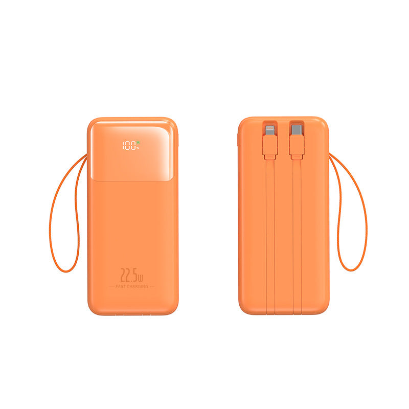 Portable power bank with integrated charging cable and fast charging function Bowlift