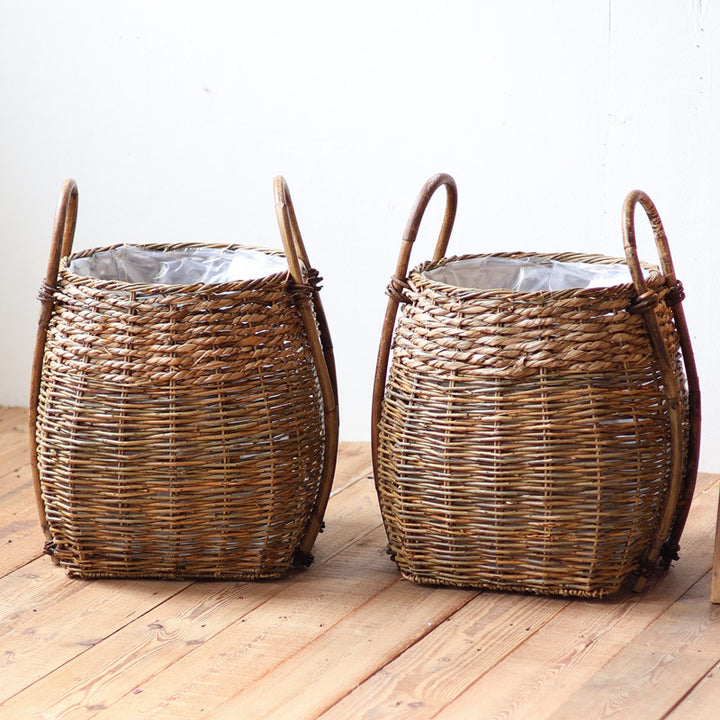 Braided storage basket with practical handles Bowlift