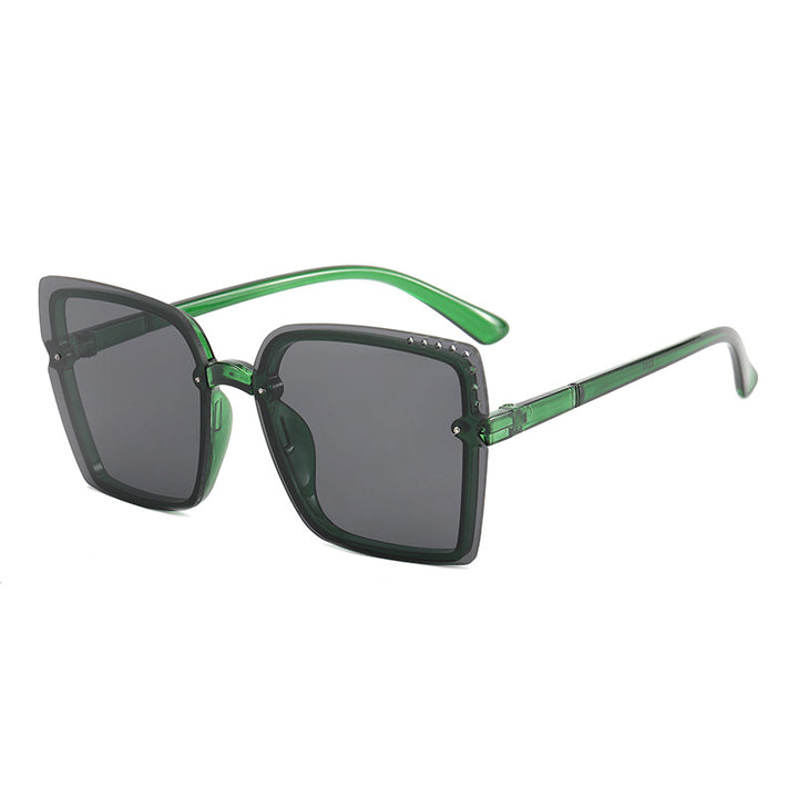 Ladies Square Sunglasses with Sparkling Frame Accents Bowlift
