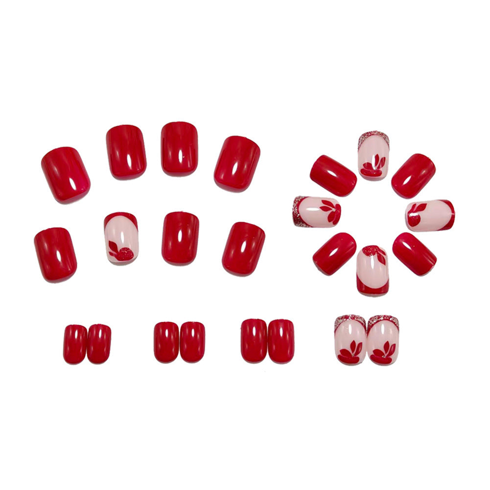 Artificial nails with floral design and elegant glitter details Bowlift