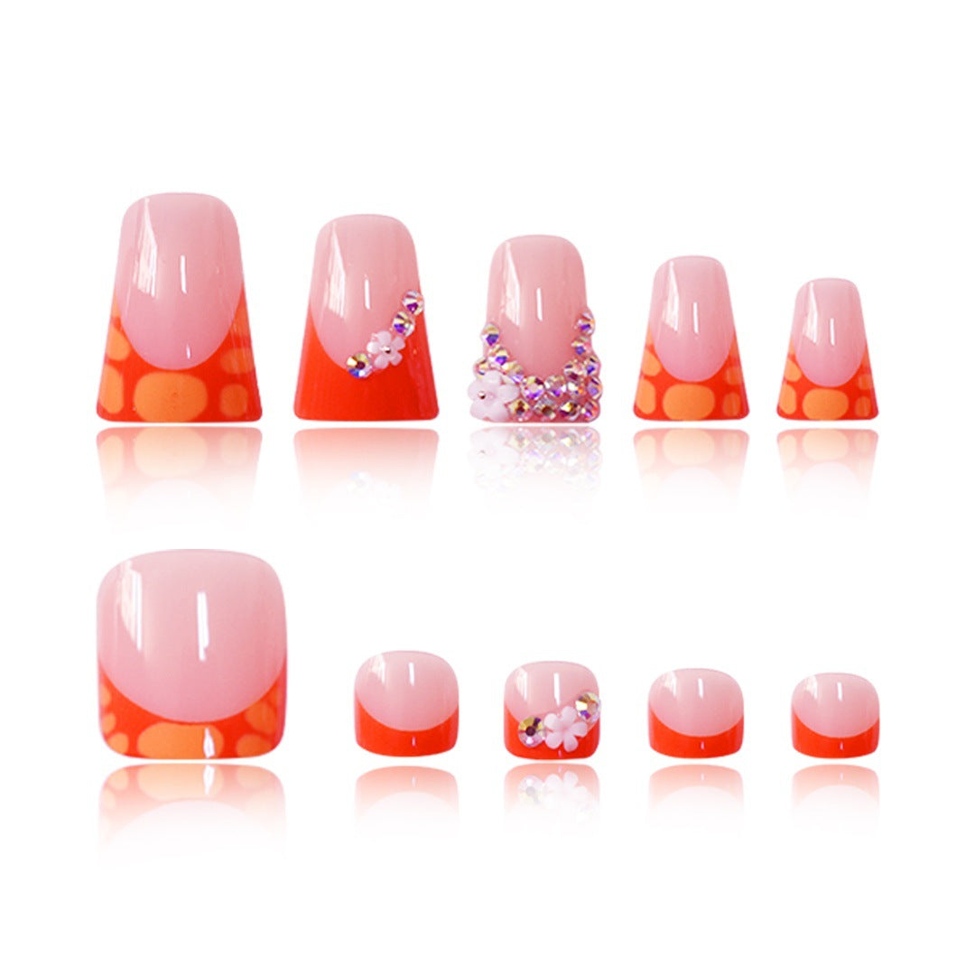 Decorative Press-On Nail Set with Vibrant Shapes and Gems Bowlift