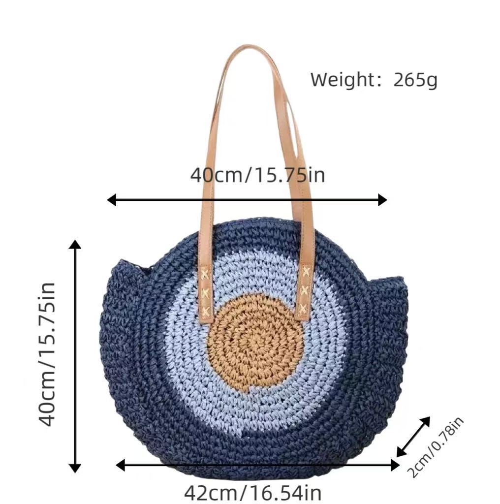 Handcrafted straw bag with eye-catching gradient Bowlift