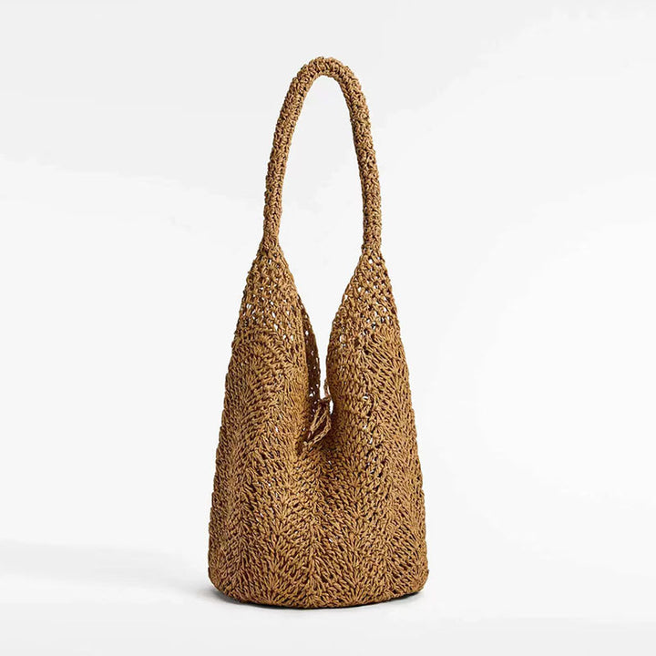 Hand-crocheted tote with deep slit Bowlift