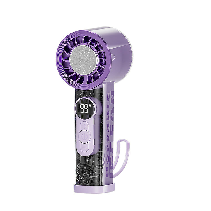 Women's Portable Digital Fan with Temperature Controlled Display Bowlift