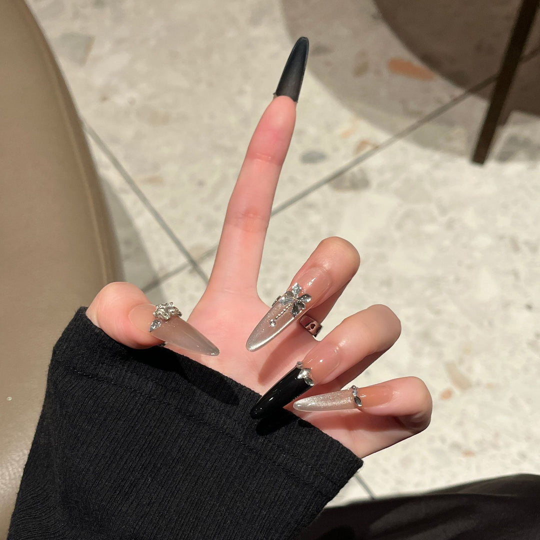Premium Long Stiletto Press-On Nail Extensions Bowlift