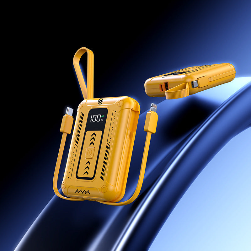 Robust power bank with integrated fast charging function and digital charge level display Bowlift