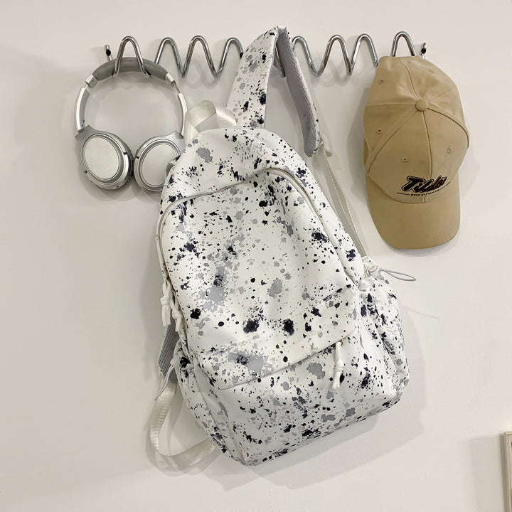 Artistic Splash-Patterned Backpack Bowlift