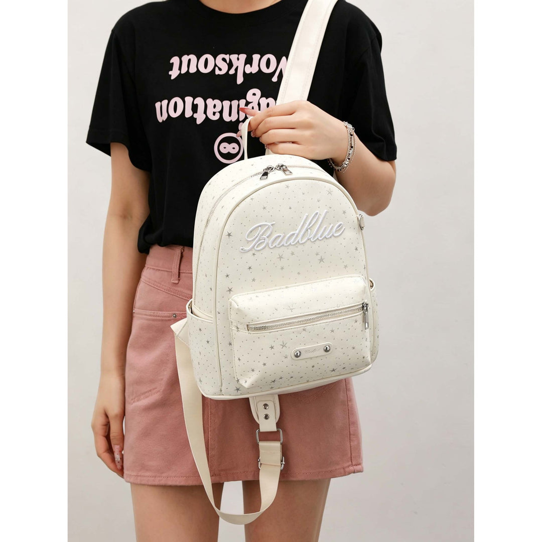 Star-Embellished Casual Backpack Bowlift