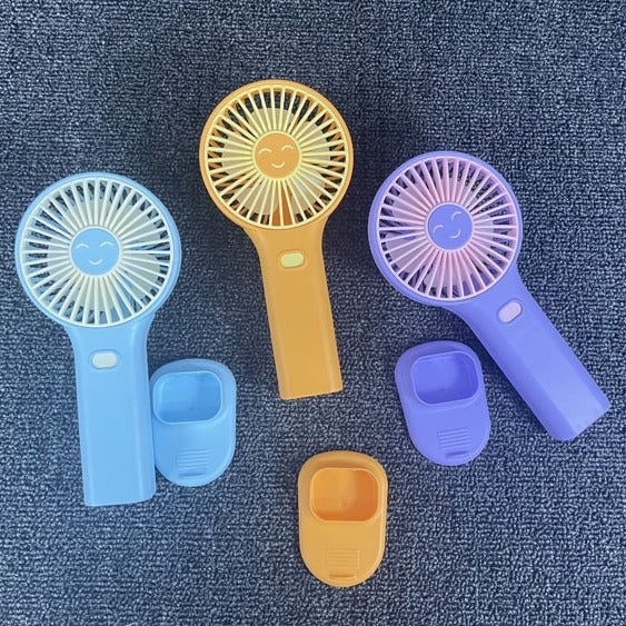 Unisex Portable Hand Fan with Integrated Mobile Phone Holder Bowlift