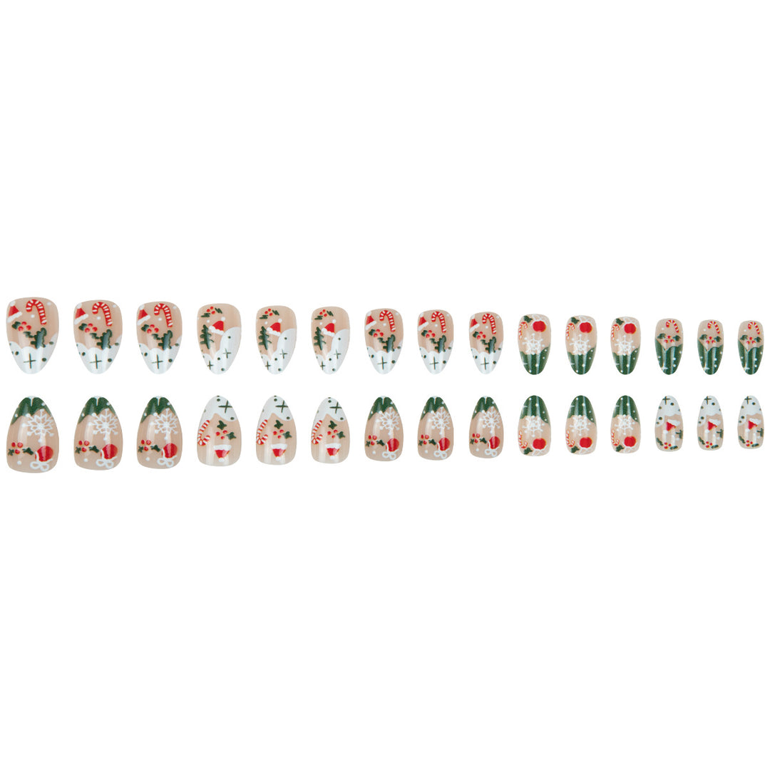 Festive Holiday-Themed Stiletto Nail Art Bowlift