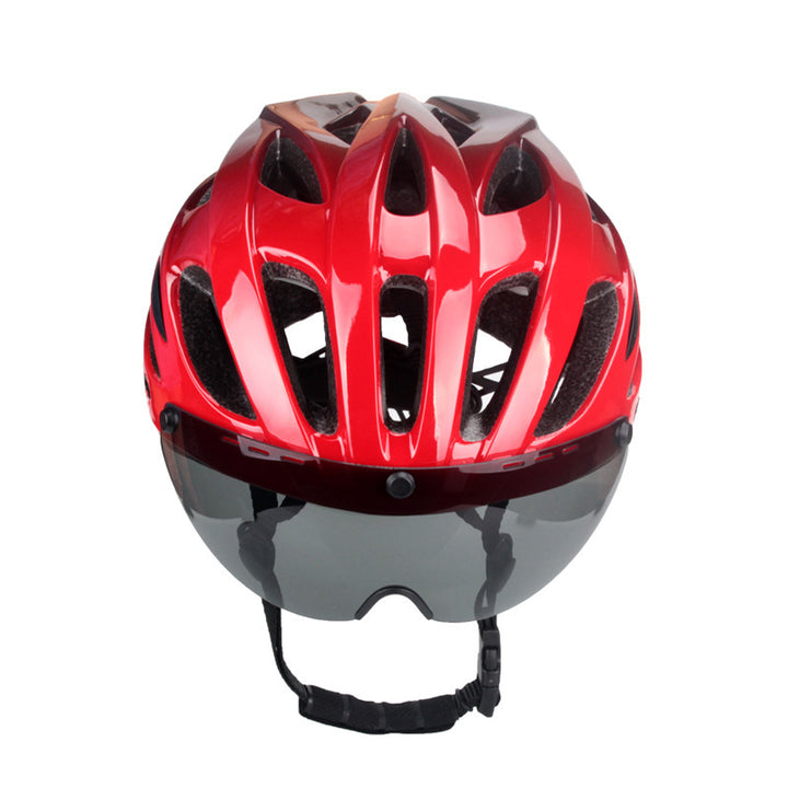 Aerodynamic Cycling Helmet with Integrated Visor Bowlift