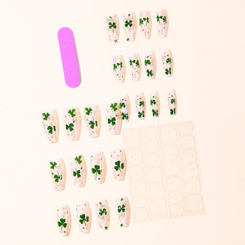 Floral Glitter Gel Nail Extensions Bowlift