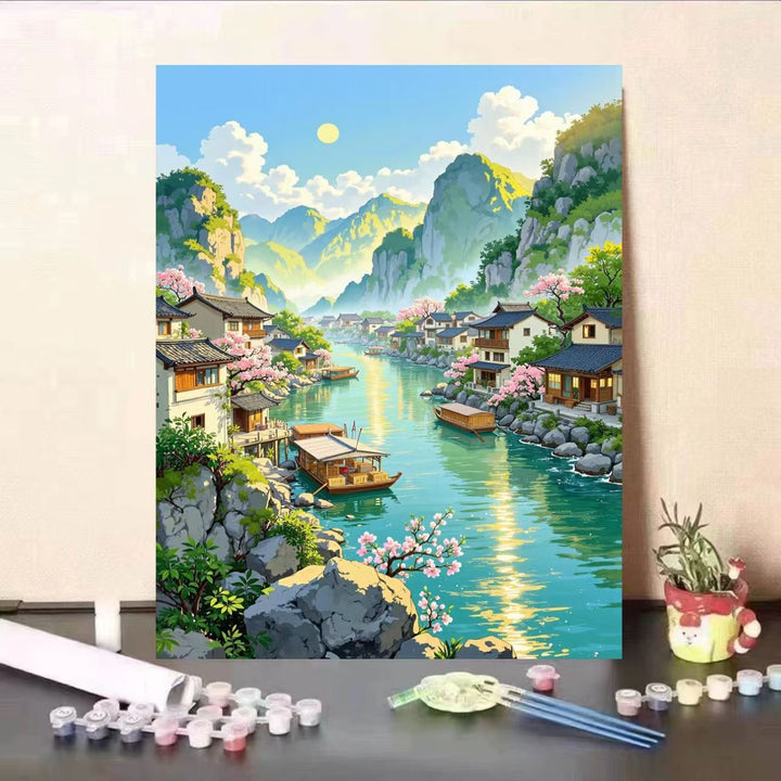 Scenic Landscape DIY Paint by Numbers Art Kit Bowlift