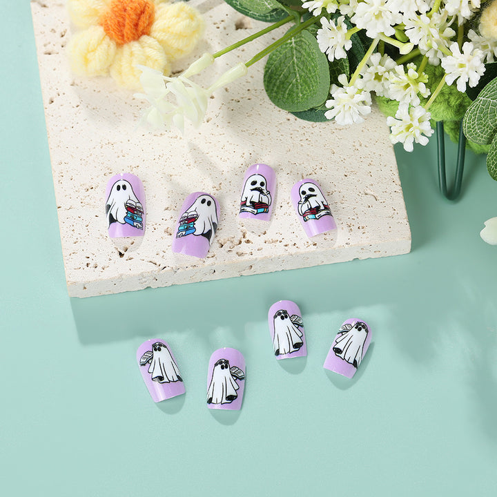 Artificial nails with playful ghost design Bowlift