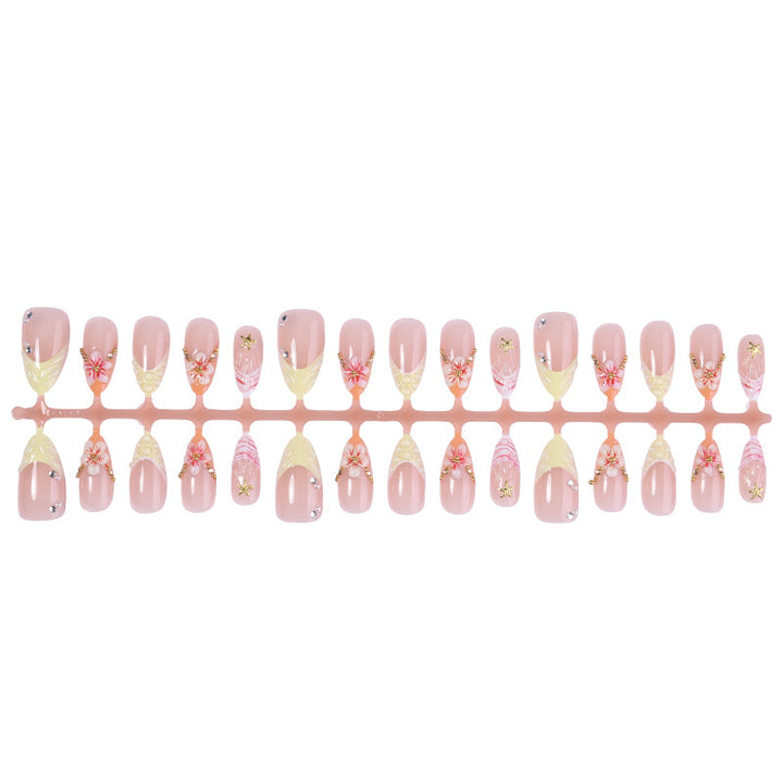 Stunning Floral Design Press-On Nail Set Bowlift