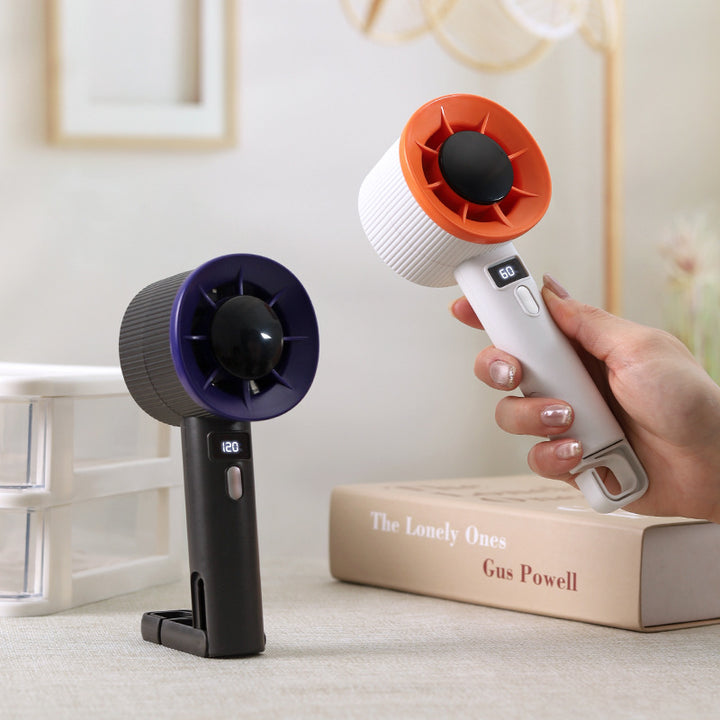 Unisex Portable Hand Fan with Digital Speed Display Bowlift