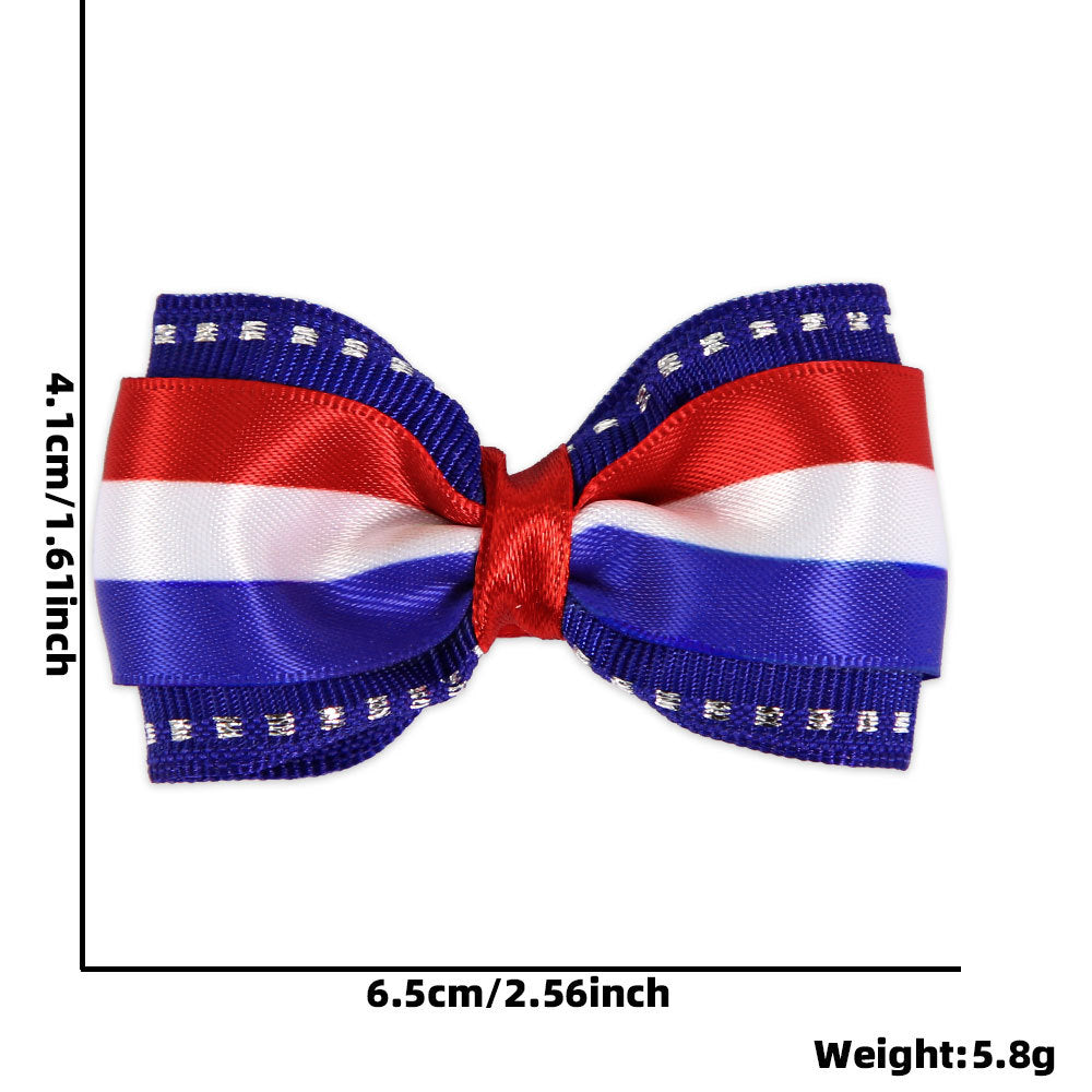 Women's Independence Day mini grosgrain ribbon hair bow with alligator clip Bowlift