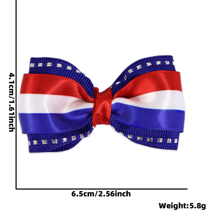 Women's Independence Day mini grosgrain ribbon hair bow with alligator clip Bowlift
