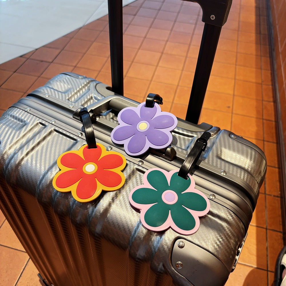 Floral silicone luggage tag with adjustable strap and embossed ID panel Bowlift