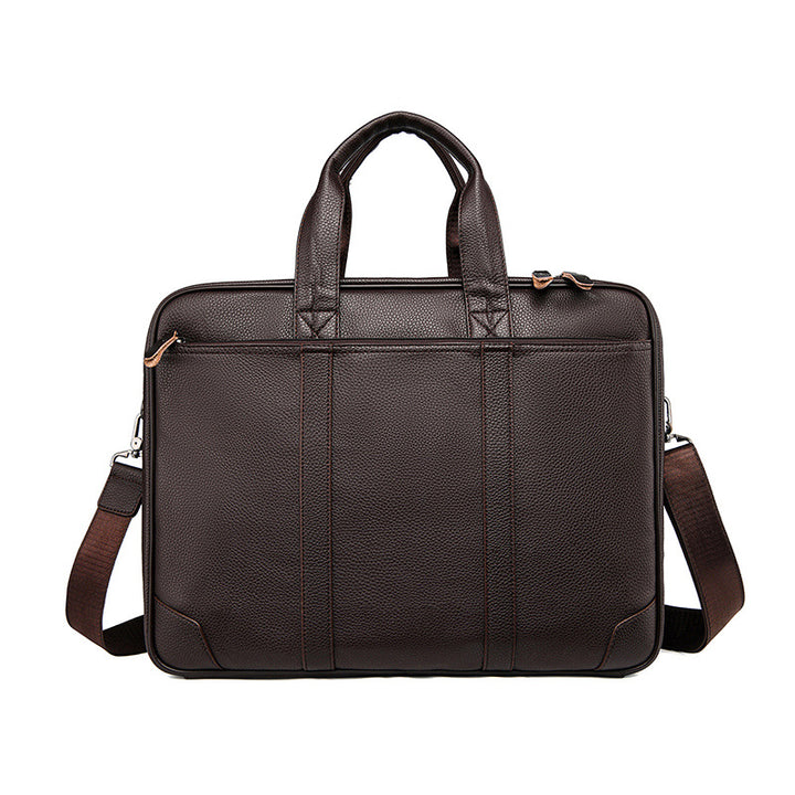Classic Leather Business Laptop Briefcase Bowlift