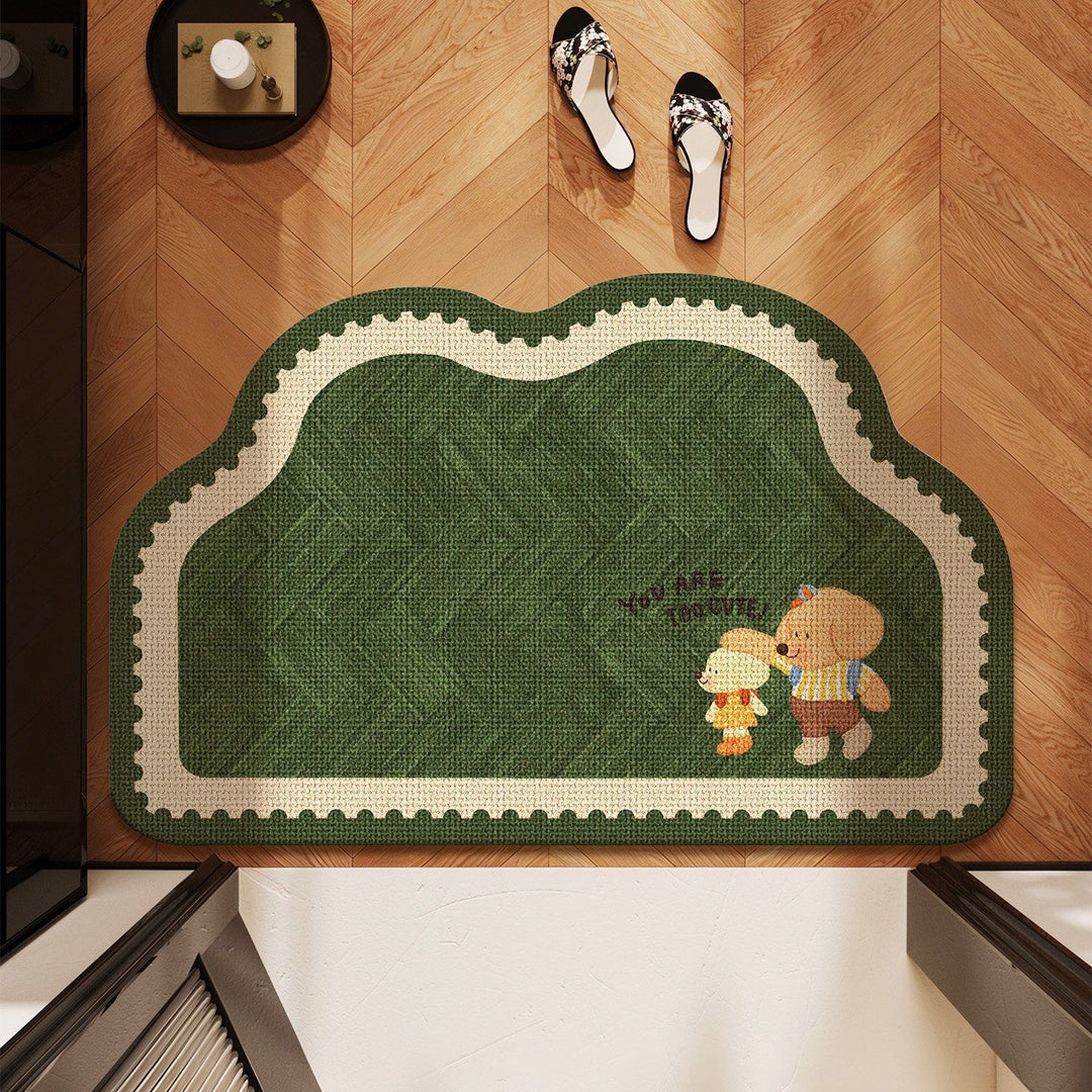 Cartoon-Themed Plush Bath Rug Bowlift