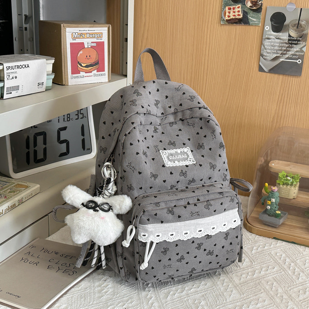 Floral Patterned School Backpack