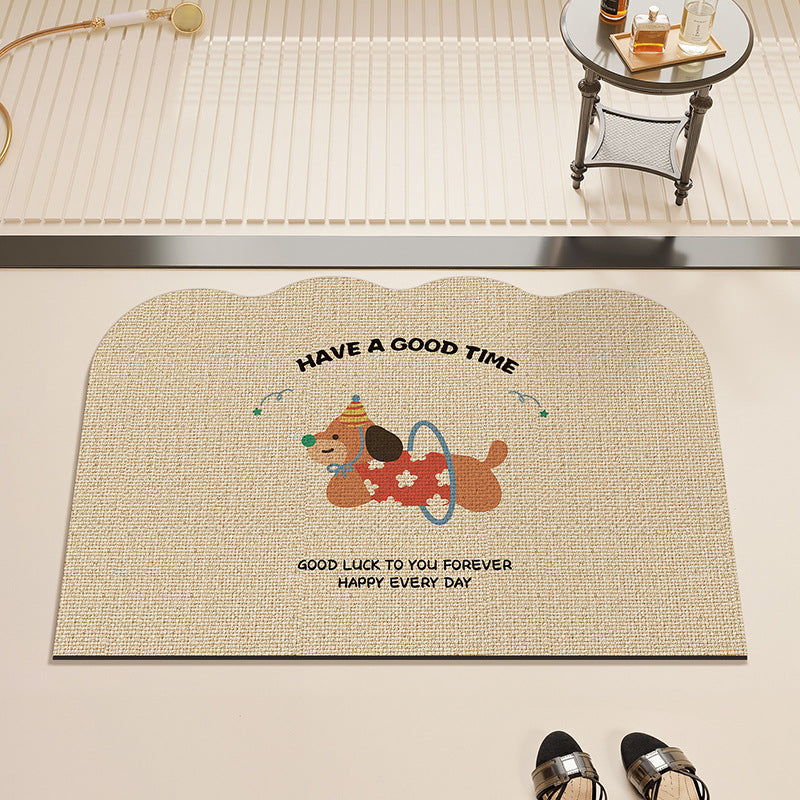 Playful Animal-Themed Kitchen Mat Bowlift