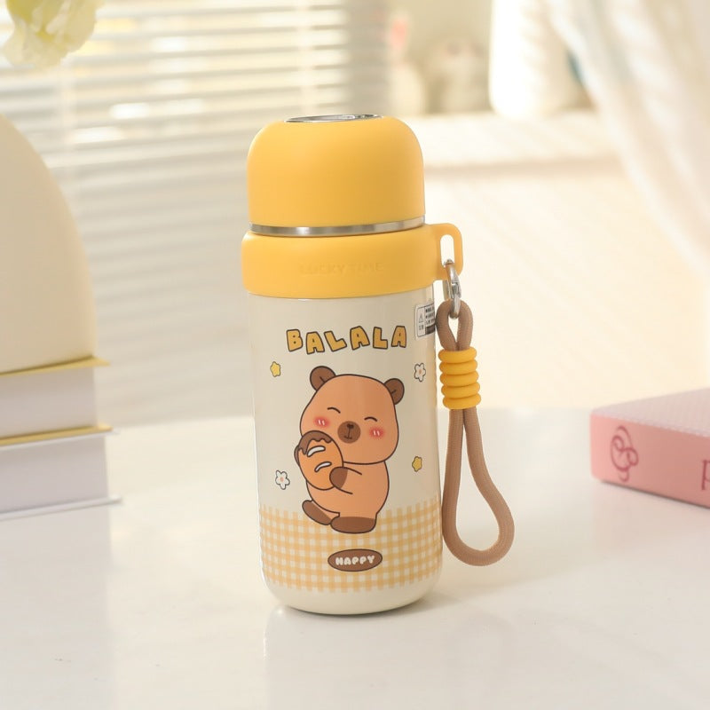 Women's Insulated Thermos Bottle with Fun Bear Design Bowlift
