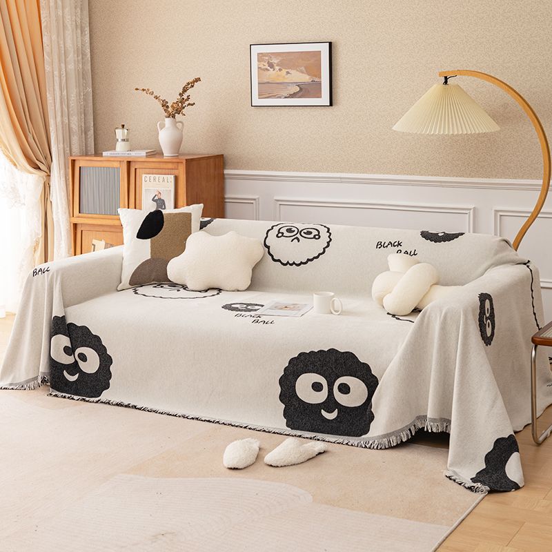 Playful Cartoon-Themed Sofa Throw Blanket